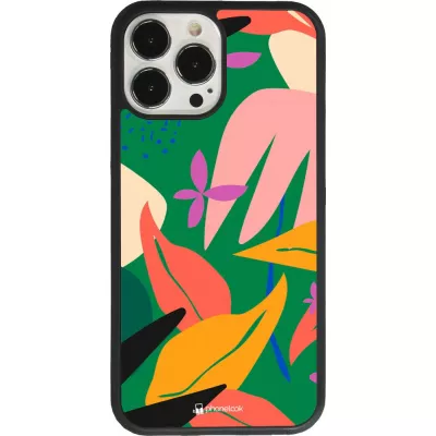 Coque iPhone 13 Pro Max - Silicone rigide noir Abstract Jungle