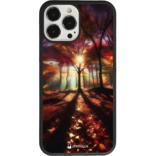 iPhone 13 Pro Max Case Hülle - Silikon schwarz Herbstlicher goldener Glanz