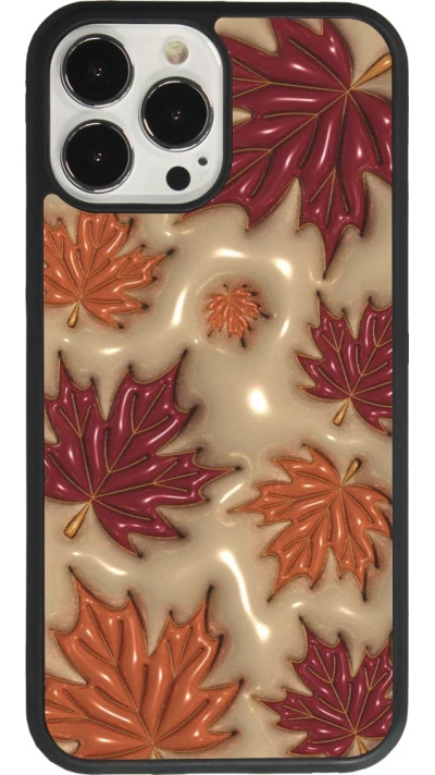Coque iPhone 13 Pro Max - Silicone rigide noir Autumn 26 3D leaves
