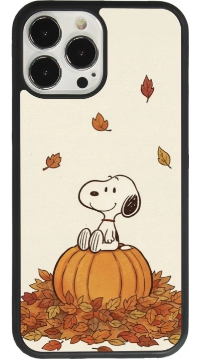 Coque iPhone 13 Pro Max - Silicone rigide noir Autumn 26 Snoopy autumn