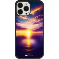 iPhone 13 Pro Max Case Hülle - Silikon schwarz Sonnenuntergang gelb violett