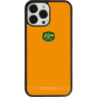 Coque iPhone 13 Pro Max - Silicone rigide noir Maillot de football Australie 2026 personnalisable