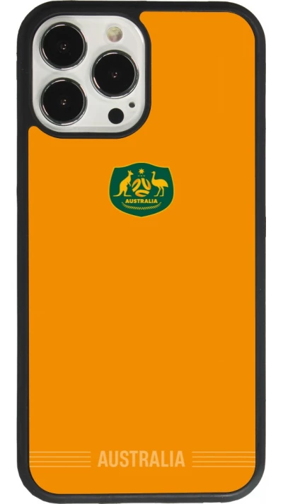 Coque iPhone 13 Pro Max - Silicone rigide noir Maillot de football Australie 2026 personnalisable