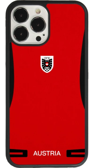 Coque iPhone 13 Pro Max - Silicone rigide noir Maillot de football Autriche 2026 personnalisable