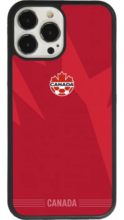 Coque iPhone 13 Pro Max - Silicone rigide noir Maillot de football Canada 2026 personnalisable
