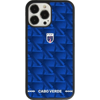 Coque iPhone 13 Pro Max - Silicone rigide noir Maillot de football Cap-Vert 2026 personnalisable