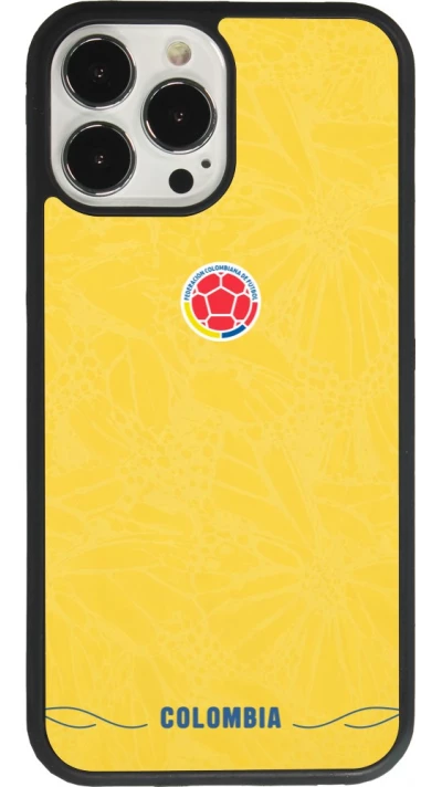 Coque iPhone 13 Pro Max - Silicone rigide noir Maillot de football Colombie 2026 personnalisable