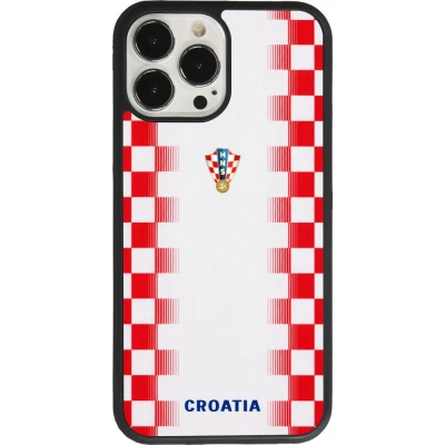 iPhone 13 Pro Max Case Hülle - Silikon schwarz Kroatien 2026 personalisierbares Fussballtrikot
