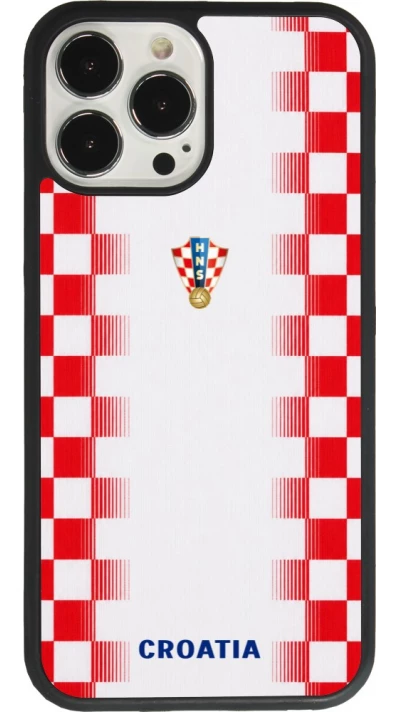 Coque iPhone 13 Pro Max - Silicone rigide noir Maillot de football Croatie 2026 personnalisable