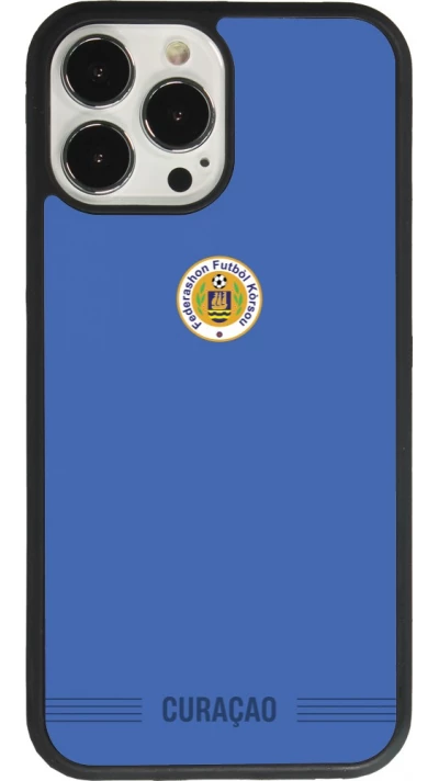 Coque iPhone 13 Pro Max - Silicone rigide noir Maillot de football Curaçao 2026 personnalisable