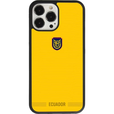 Coque iPhone 13 Pro Max - Silicone rigide noir Maillot de football Équateur 2026 personnalisable