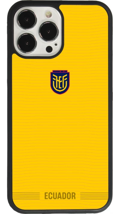 Coque iPhone 13 Pro Max - Silicone rigide noir Maillot de football Équateur 2026 personnalisable