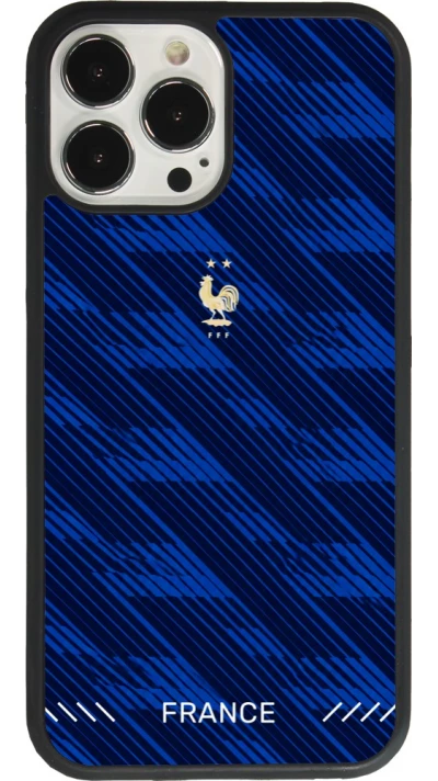 Coque iPhone 13 Pro Max - Silicone rigide noir Maillot de football France 2026 personnalisable