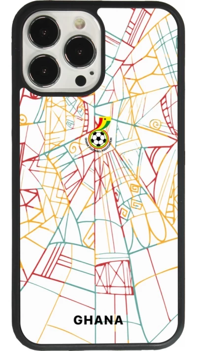 Coque iPhone 13 Pro Max - Silicone rigide noir Maillot de football Ghana 2026 personnalisable