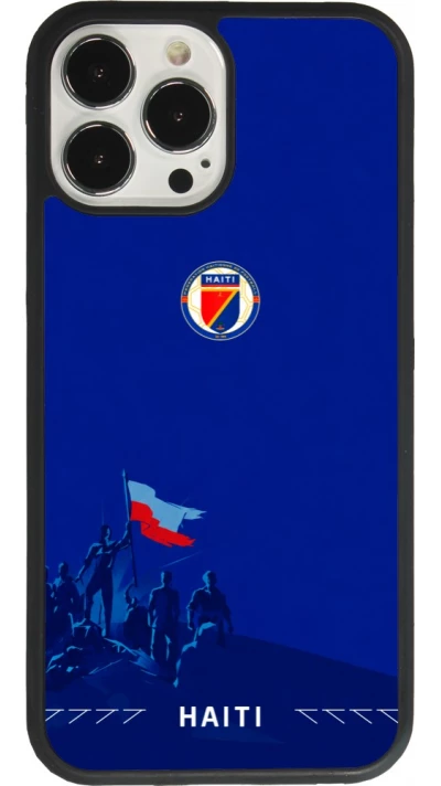 Coque iPhone 13 Pro Max - Silicone rigide noir Maillot de football Haiti 2026 personnalisable