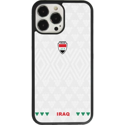Coque iPhone 13 Pro Max - Silicone rigide noir Maillot de football Irak 2026 personnalisable