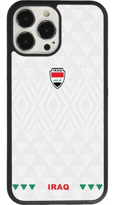 Coque iPhone 13 Pro Max - Silicone rigide noir Maillot de football Irak 2026 personnalisable