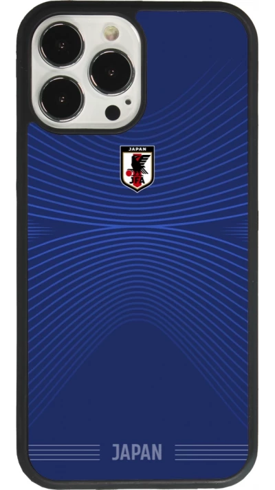 Coque iPhone 13 Pro Max - Silicone rigide noir Maillot de football Japon 2026 personnalisable