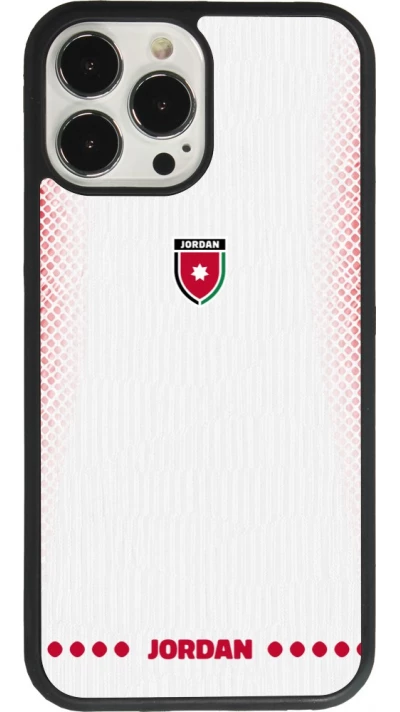 Coque iPhone 13 Pro Max - Silicone rigide noir Maillot de football Jordanie 2026 personnalisable