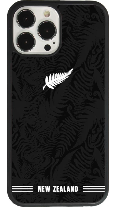Coque iPhone 13 Pro Max - Silicone rigide noir Maillot de football Nouvelle-Zélande 2026 personnalisable