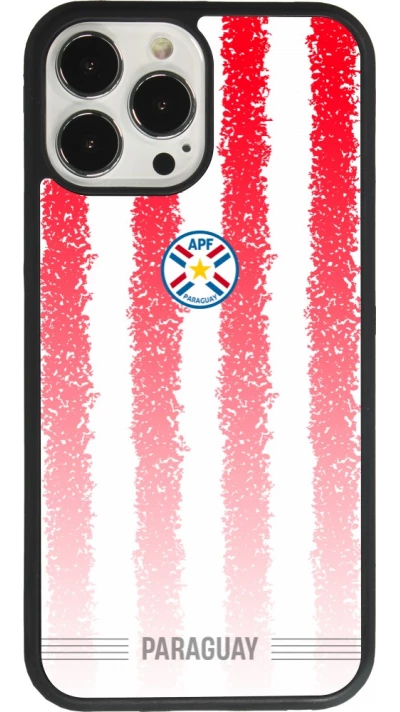 Coque iPhone 13 Pro Max - Silicone rigide noir Maillot de football Paraguay 2026 personnalisable