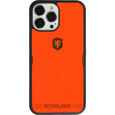 Coque iPhone 13 Pro Max - Silicone rigide noir Maillot de football Pays-Bas 2026 personnalisable