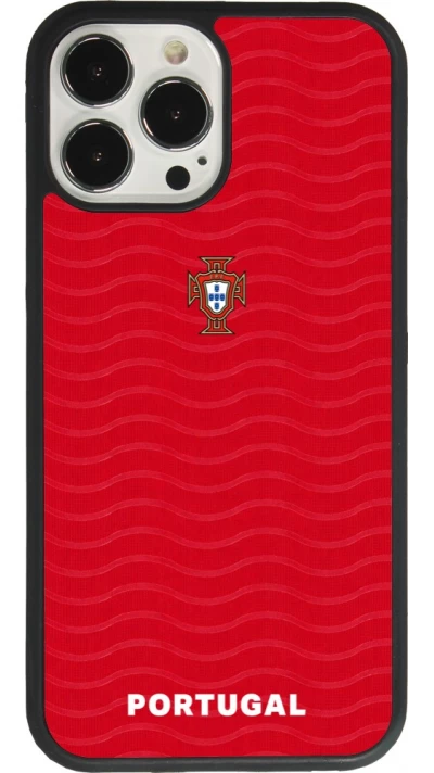 Coque iPhone 13 Pro Max - Silicone rigide noir Maillot de football Portugal 2026 personnalisable