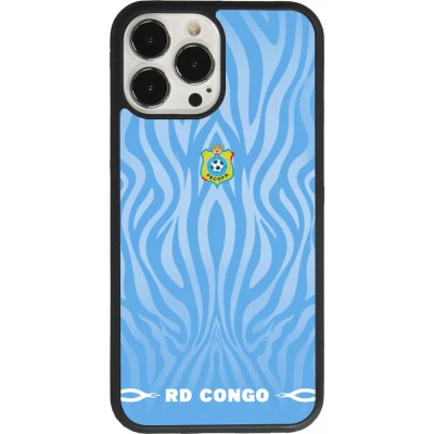 Coque iPhone 13 Pro Max - Silicone rigide noir Maillot de football RD Congo 2026 personnalisable