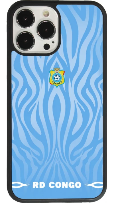 Coque iPhone 13 Pro Max - Silicone rigide noir Maillot de football RD Congo 2026 personnalisable