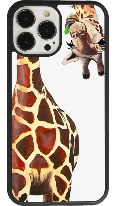 iPhone 13 Pro Max Case Hülle - Silikon schwarz Giraffe Fit
