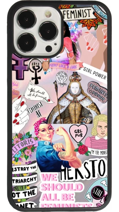 iPhone 13 Pro Max Case Hülle - Silikon schwarz Girl Power Collage