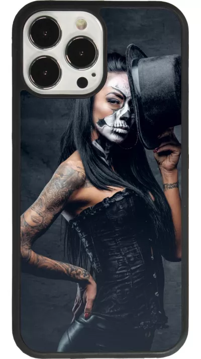 Coque iPhone 13 Pro Max - Silicone rigide noir Halloween 22 Tattooed Girl