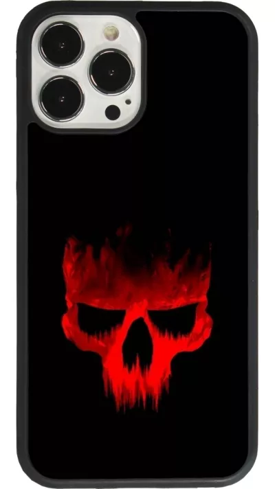 Coque iPhone 13 Pro Max - Silicone rigide noir Halloween 2023 scary skull