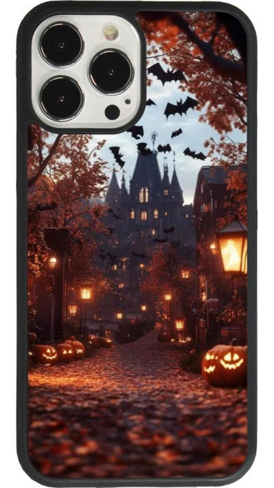 Coque iPhone 13 Pro Max - Silicone rigide noir Halloween 2025 Haunted house