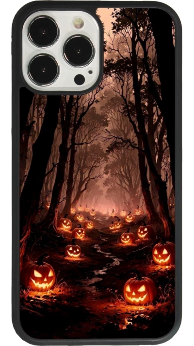 Coque iPhone 13 Pro Max - Silicone rigide noir Halloween 2025 Road of Terrifying Pumpkins