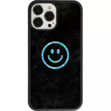 Coque iPhone 13 Pro Max - Silicone rigide noir Happy smiley irisé
