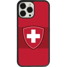 Coque iPhone 13 Pro Max - Silicone rigide noir Hockey World Championship Ecusson Suisse