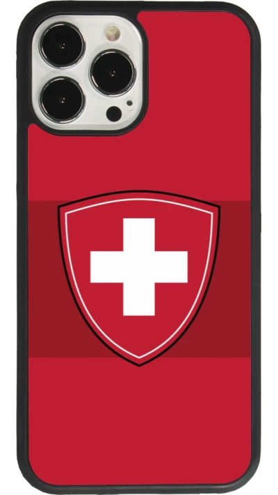 Coque iPhone 13 Pro Max - Silicone rigide noir Hockey World Championship Ecusson Suisse