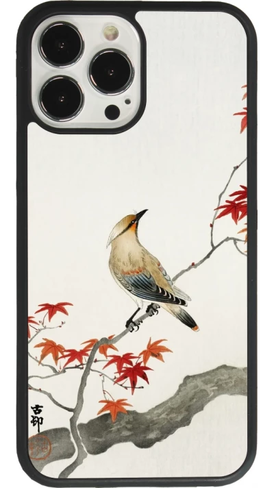 Coque iPhone 13 Pro Max - Silicone rigide noir Japanese Bird
