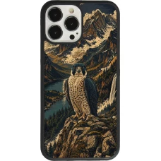 Coque iPhone 13 Pro Max - Silicone rigide noir Linocut Faucun pèlerin