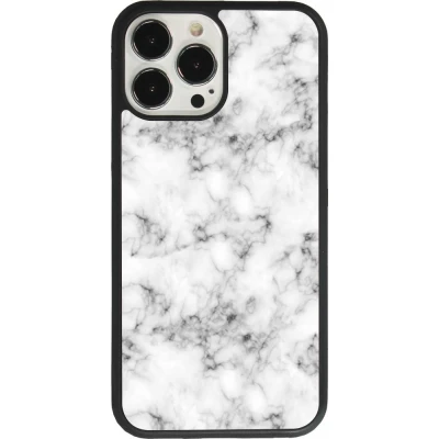iPhone 13 Pro Max Case Hülle - Silikon schwarz Marble 01