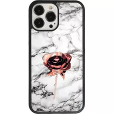 iPhone 13 Pro Max Case Hülle - Silikon schwarz Marble Rose Gold