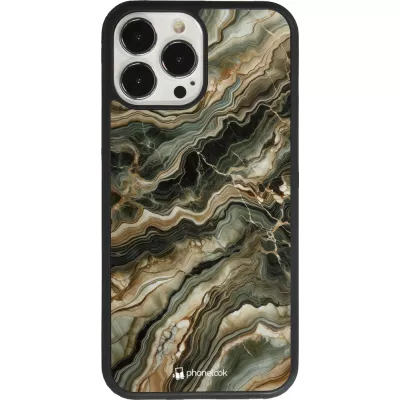 iPhone 13 Pro Max Case Hülle - Silikon schwarz Oliv Marmor