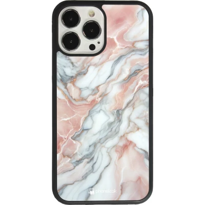 iPhone 13 Pro Max Case Hülle - Silikon schwarz Rosa Leuchtender Marmor