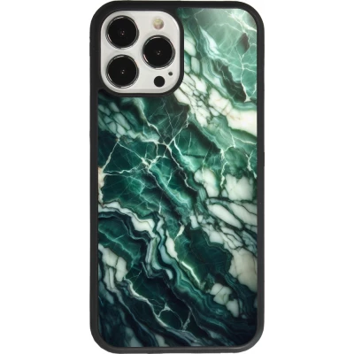 iPhone 13 Pro Max Case Hülle - Silikon schwarz Majestätischer grüner Marmor