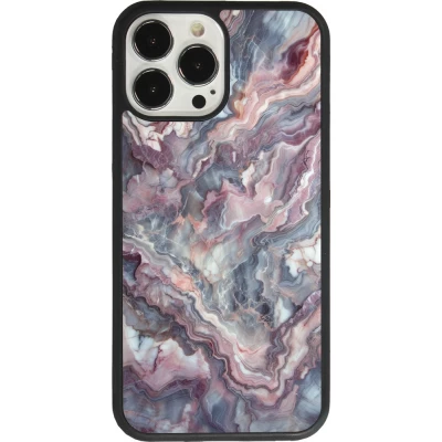 iPhone 13 Pro Max Case Hülle - Silikon schwarz Violetter silberner Marmor