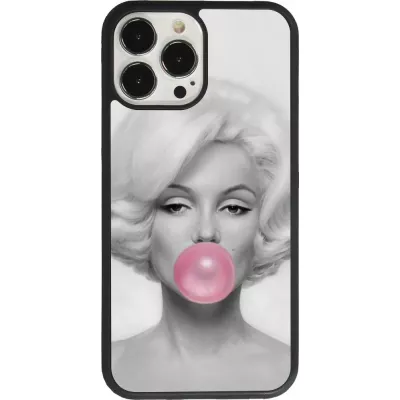 Coque iPhone 13 Pro Max - Silicone rigide noir Marilyn Bubble