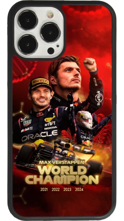Coque iPhone 13 Pro Max - Silicone rigide noir Max Verstappen Champion 2023