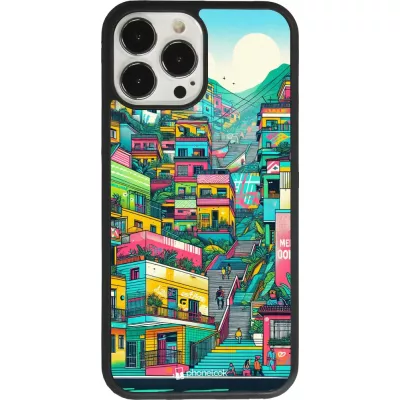 iPhone 13 Pro Max Case Hülle - Silikon schwarz Medellin Comuna 13 Kunst