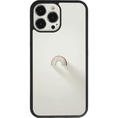 Coque iPhone 13 Pro Max - Silicone rigide noir Mini Rainbow Minimal
